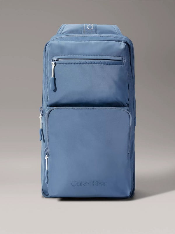 Синий рюкзак-слинг с логотипом | 6864902