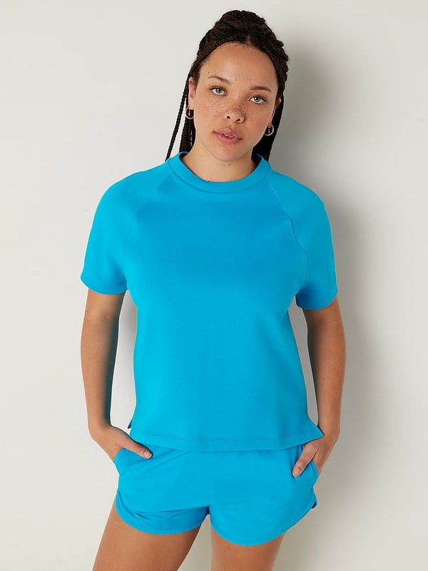 Блакитна бавовняна футболка | 6865249