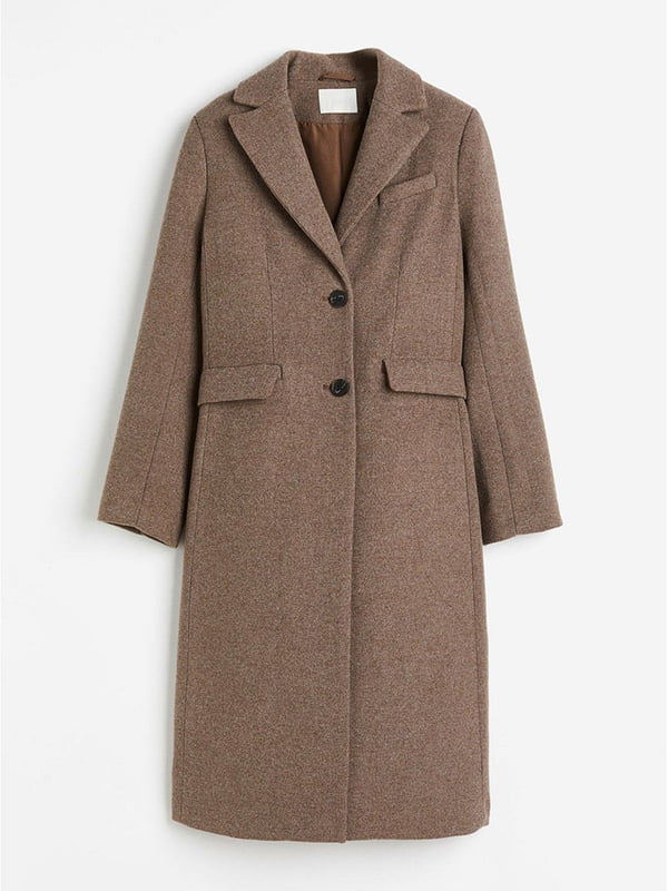 Однобортное пальто коричневое | 6863083