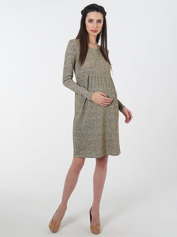 Трикотажна коричнева сукня для вагітних   | 6865609