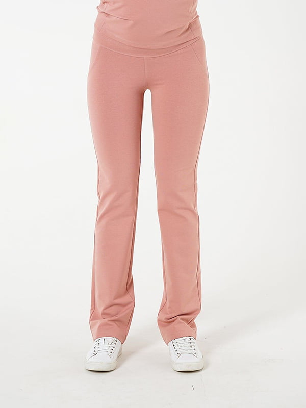 Рожеві спортивні штани-кльош трикотажні | 6865754