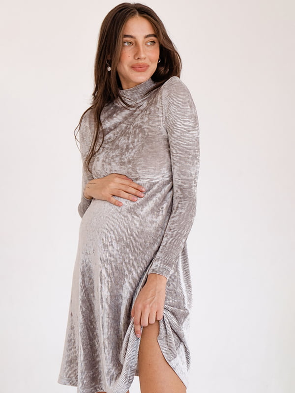 Сукня для вагітних вільного крою сіра | 6865841