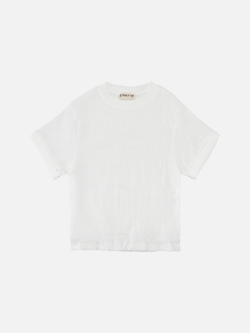 Біла бавовняна футболка з коротким рукавом | 6873004
