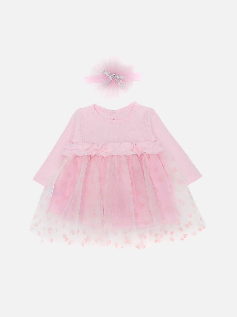 Сукня з пов'язкою рожева | 6873802
