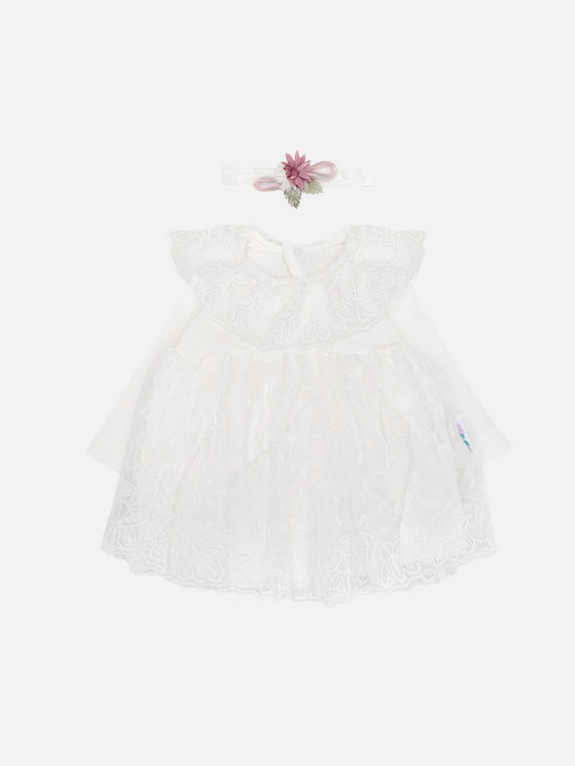 Сукня з пов'язкою біла | 6873850