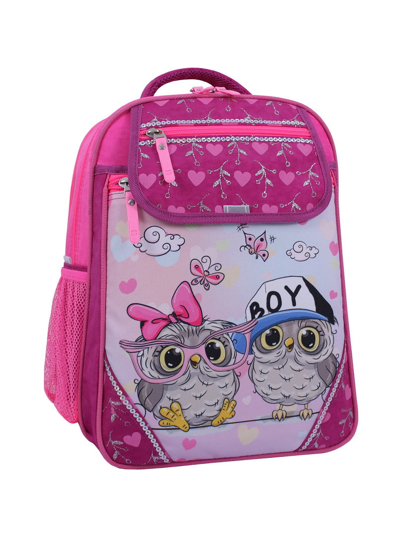 Рюкзак шкільний Відмінник малинового кольору з принтом (20 л) | 6874450