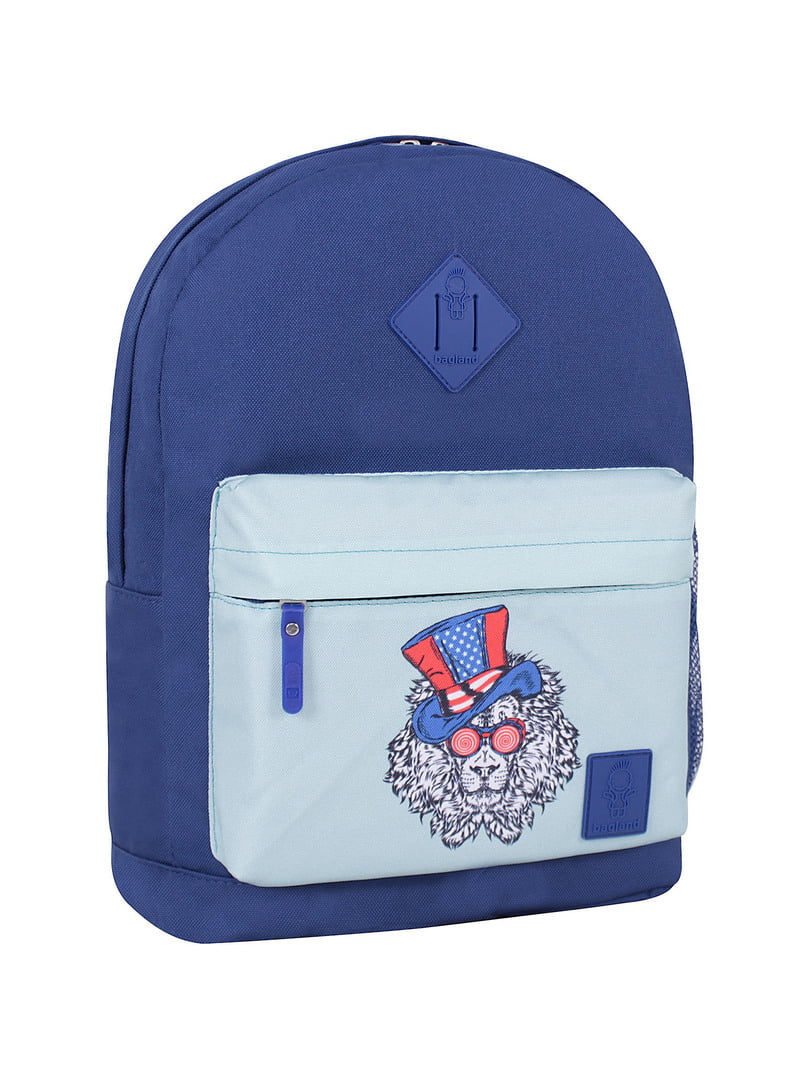 Рюкзак молодіжний синій з принтом (17 л) | 6874541