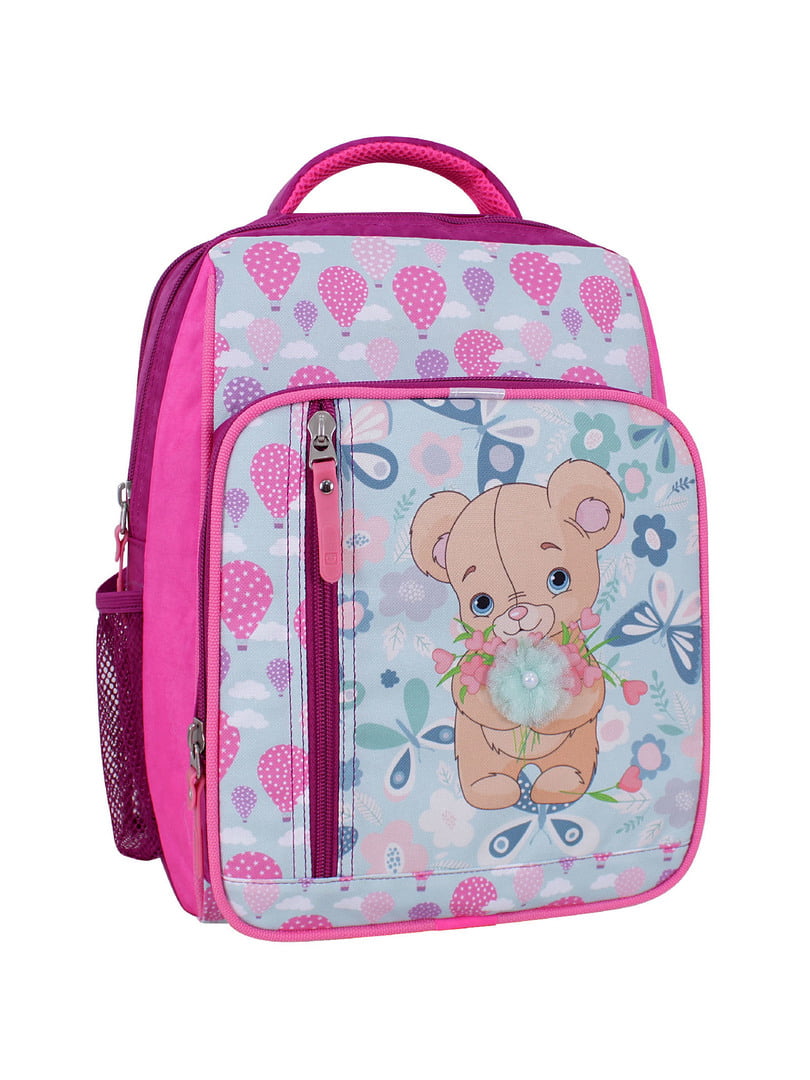 Рюкзак шкільний Школяр малинового кольору в принт (8 л) | 6874672