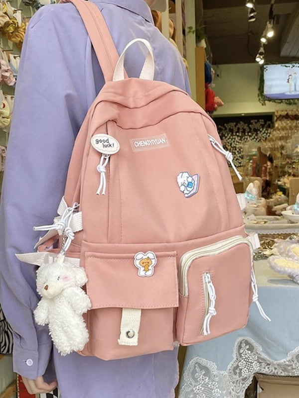 Рожевий текстильний рюкзак | 6875042