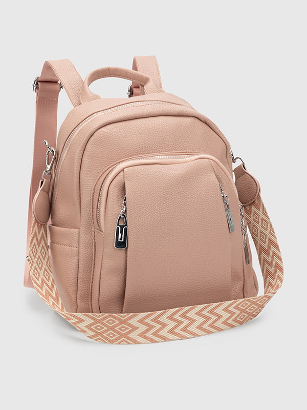 Рожевий рюкзак з екошкіри | 6875897