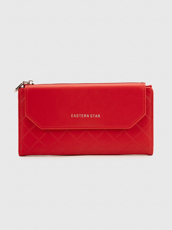 Червоний гаманець з написом, прострочений ромбами | 6876126