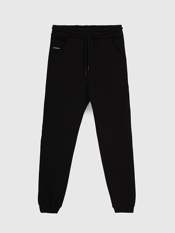 Чорні спортивні штани з бавовни | 6876520
