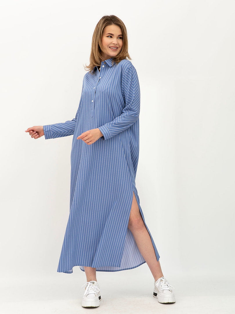Сукня-сорочка блакитна максі-довжини | 6116527