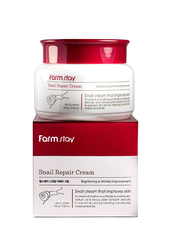 Крем для обличчя FarmStay Snail Repair Cream з муцином равлики зволожуючий (100 мл) | 6884633