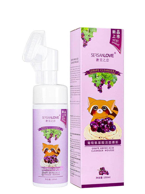 Пінка для вмивання Sersanlove Grape Amino Acid Cleanser Mousse зі щіткою (150 мл) | 6885689