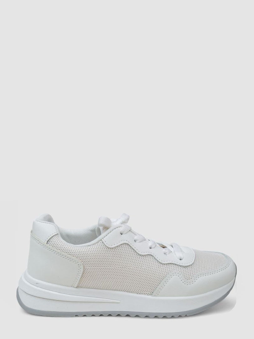 Бело-серые текстильные кроссовки | 6888468