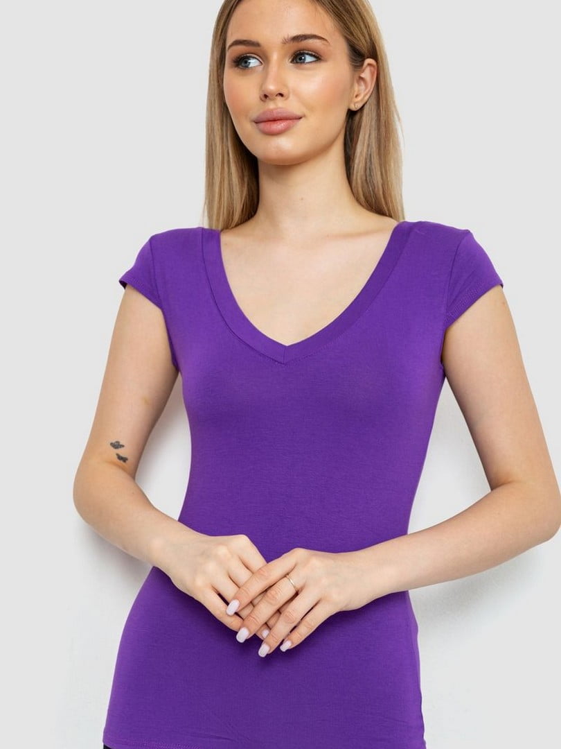 Фиолетовая майка с V-образным вырезом | 6888626