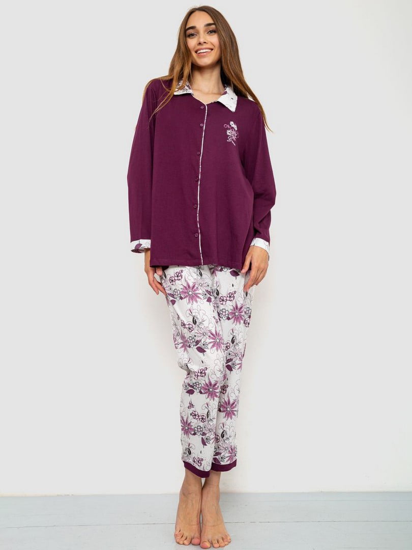 Фиолетовая принтованная пижама | 6888651