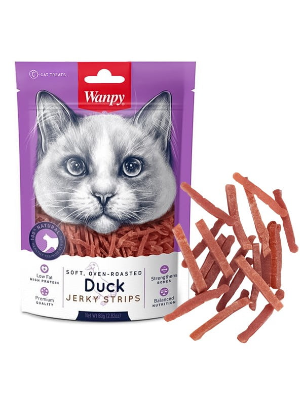 Ласощі для котів Soft Duck Jerky Strips 80 г | 6950266