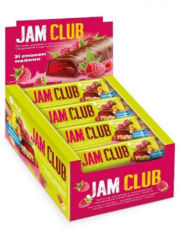 Батончик Jam Club - 24x40g Muesli jelly with Raspberry | 6996000