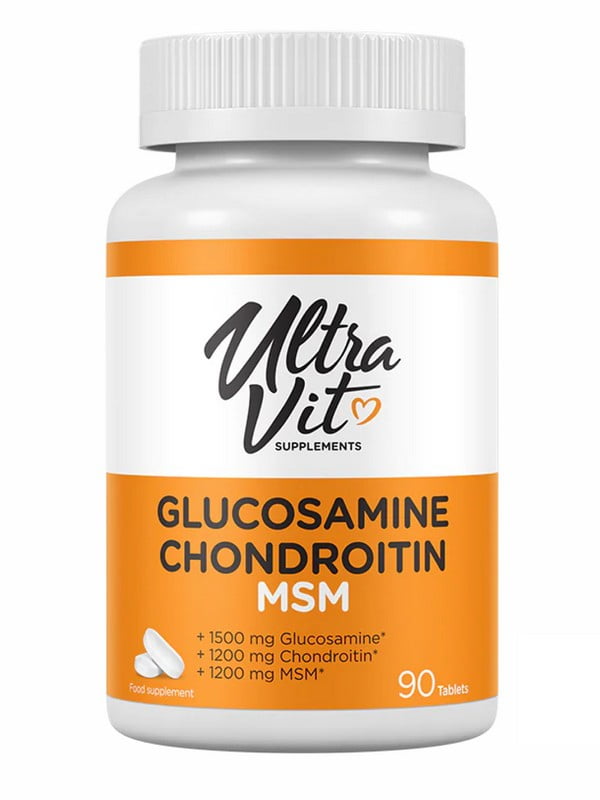 Комплекс для суглобів та зв'язок Ultravit Glucosamine Chondroitin MSM - 90 tabs | 6996579