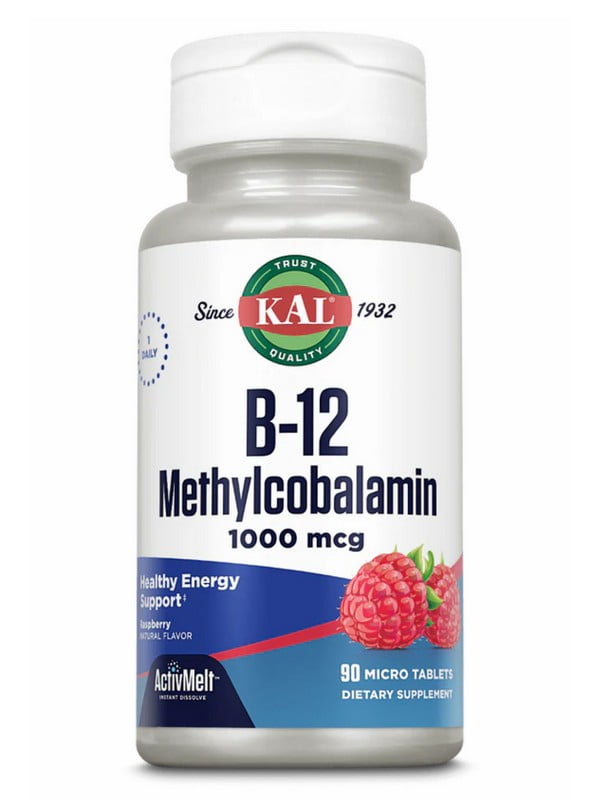 Вітамінна добавка B12 Methylcobalamin 1000mcg - 60 tabs Berry | 6996705