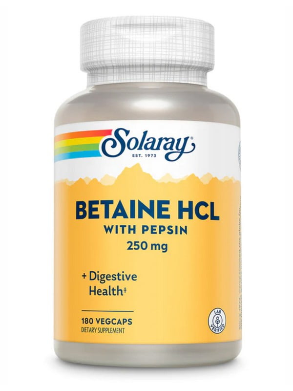 Вітамінна добавка Betaine HCl 250mg - 180 vcaps | 6996711