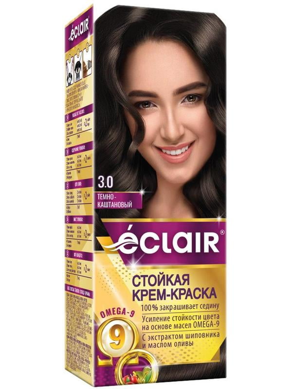 Крем-фарба для волосся Omega-9 Hair Color 3.0 Темно-каштановий | 7038793