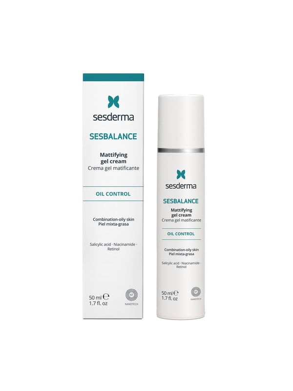 Матуючий крем-гель для комбінованої та жирної шкіри Sesderma Sesbalance mattifying gel cream (50 мл) | 7047329