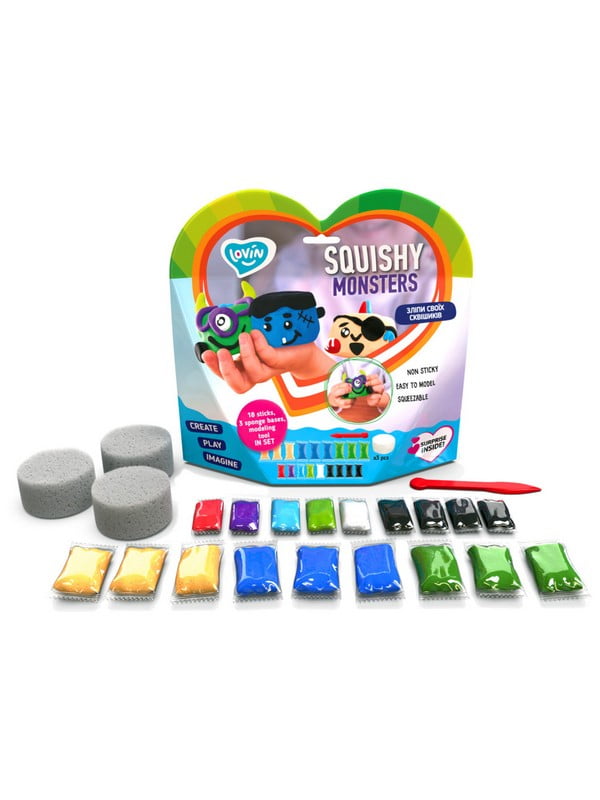 Набір для ліплення з повітряним пластиліном Squishy Monsters | 7056694