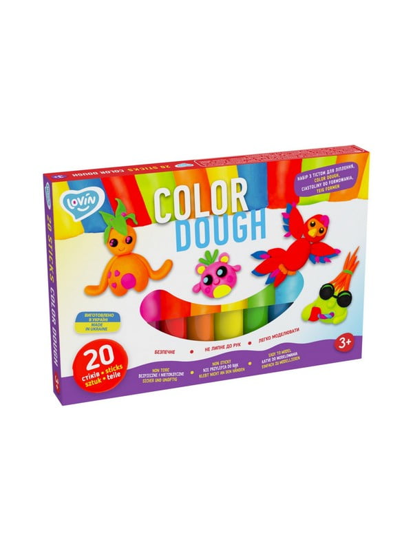 Набір для ліплення з тістом Color Dough, 20 стиків | 7059543