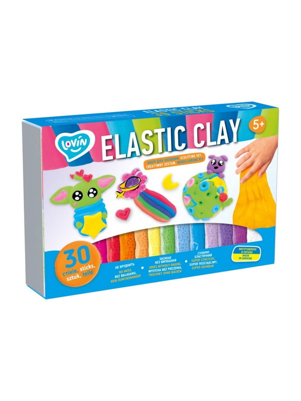 Набір для ліплення з повітряним пластиліном Elastic Clay, 30 стиків | 7059549