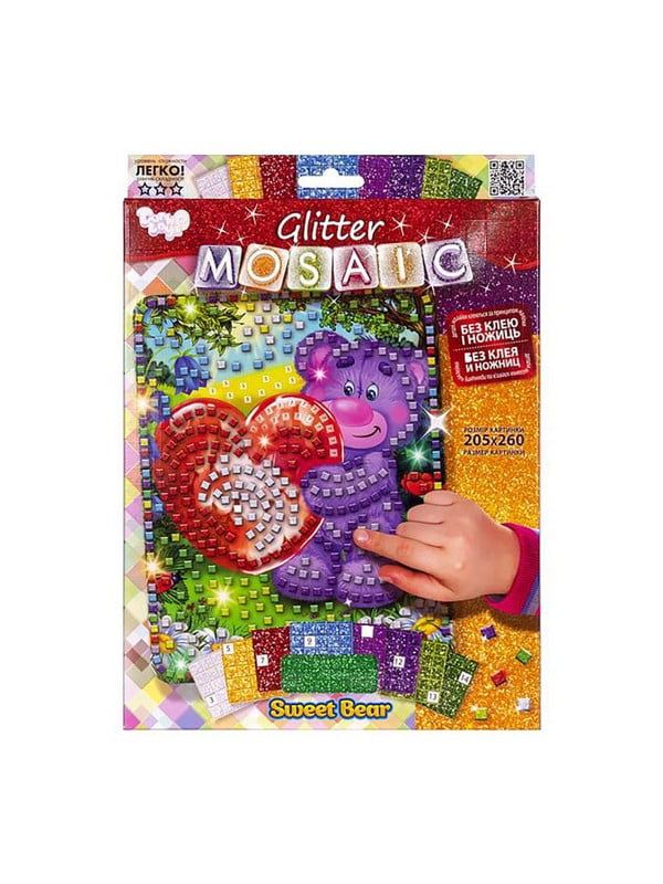 Креативна творчість "Glitter Mosaic Ведмедик" блискуча мозаїка | 7059755