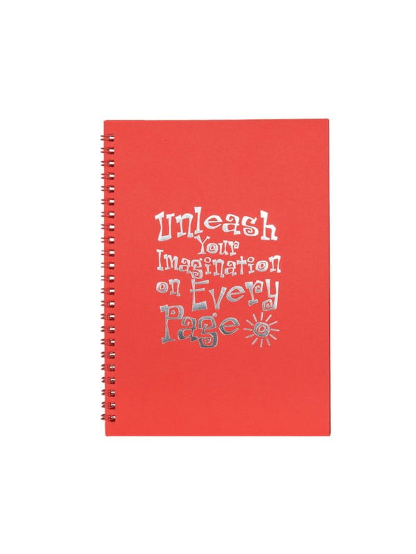 Скетчбук "Дай волю своїй уяві" з червоними листами, А5, на спіралі | 7063252