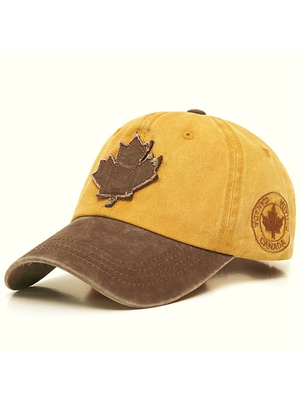 Бейсболка Canada, Maple leaf (Канада, Кленовий лист) з вигнутим козирком жовта | 7076208