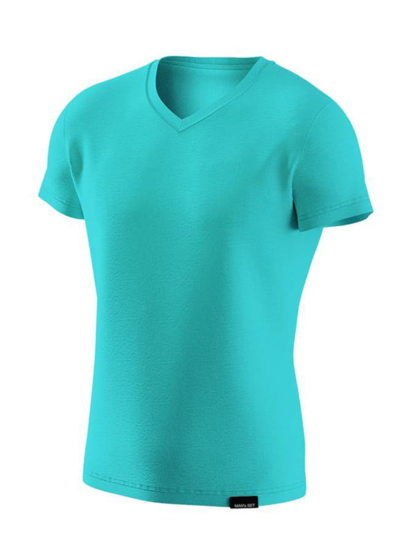 Футболка  Basic V-neck 3XL Темно-м'ятний | 7114910