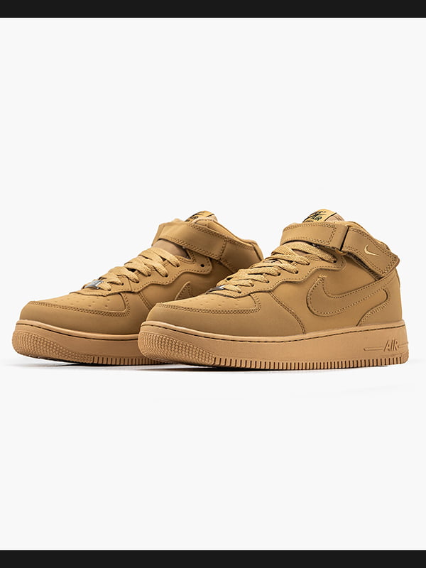 Кросівки Air Force 1 Mid Biege на хутрі | 7119053