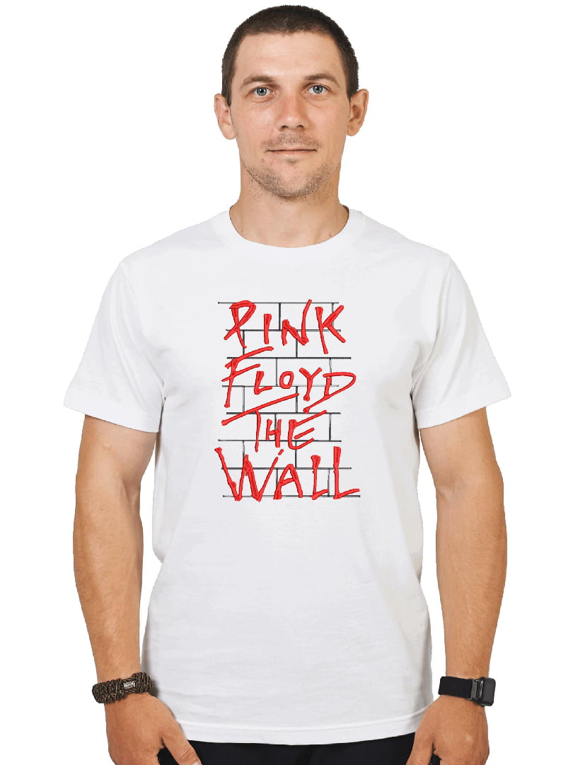 Футболка біла з вишивкою "The Wall, Pink Floyd es" | 7126832