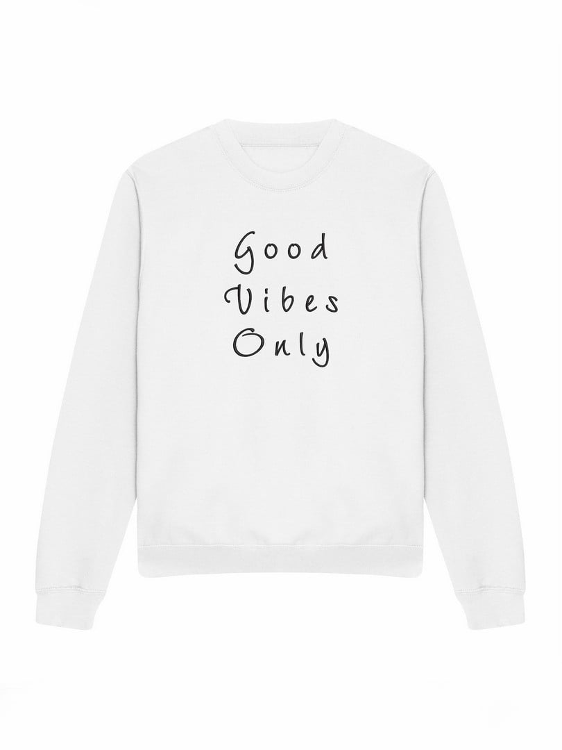 Світшот білий з вишивкою "Good Vibes Only" | 7127107