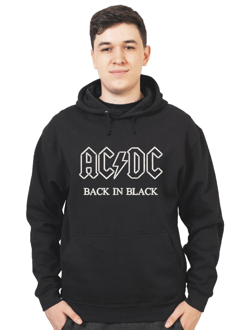 Худі чорна з вишивкою "Back in Black, AC/DC es" | 7127824