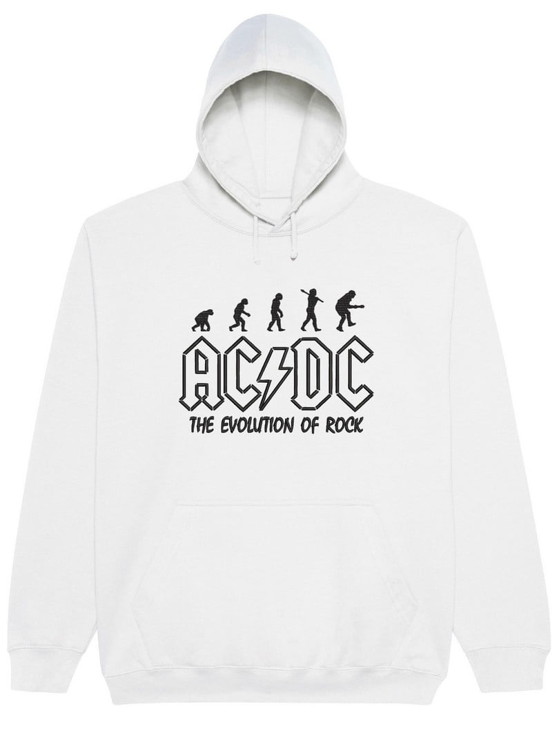 Худі біла з вишивкою "The Evolution Of Rock, AC/DC es" | 7127879