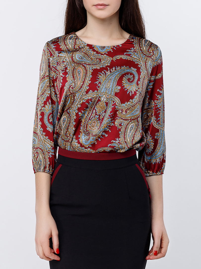 Блуза бордовая с рисунком | 5920334