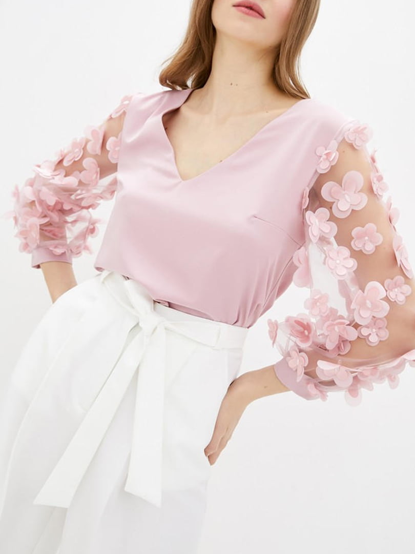 Блуза розовая с декором | 5920976