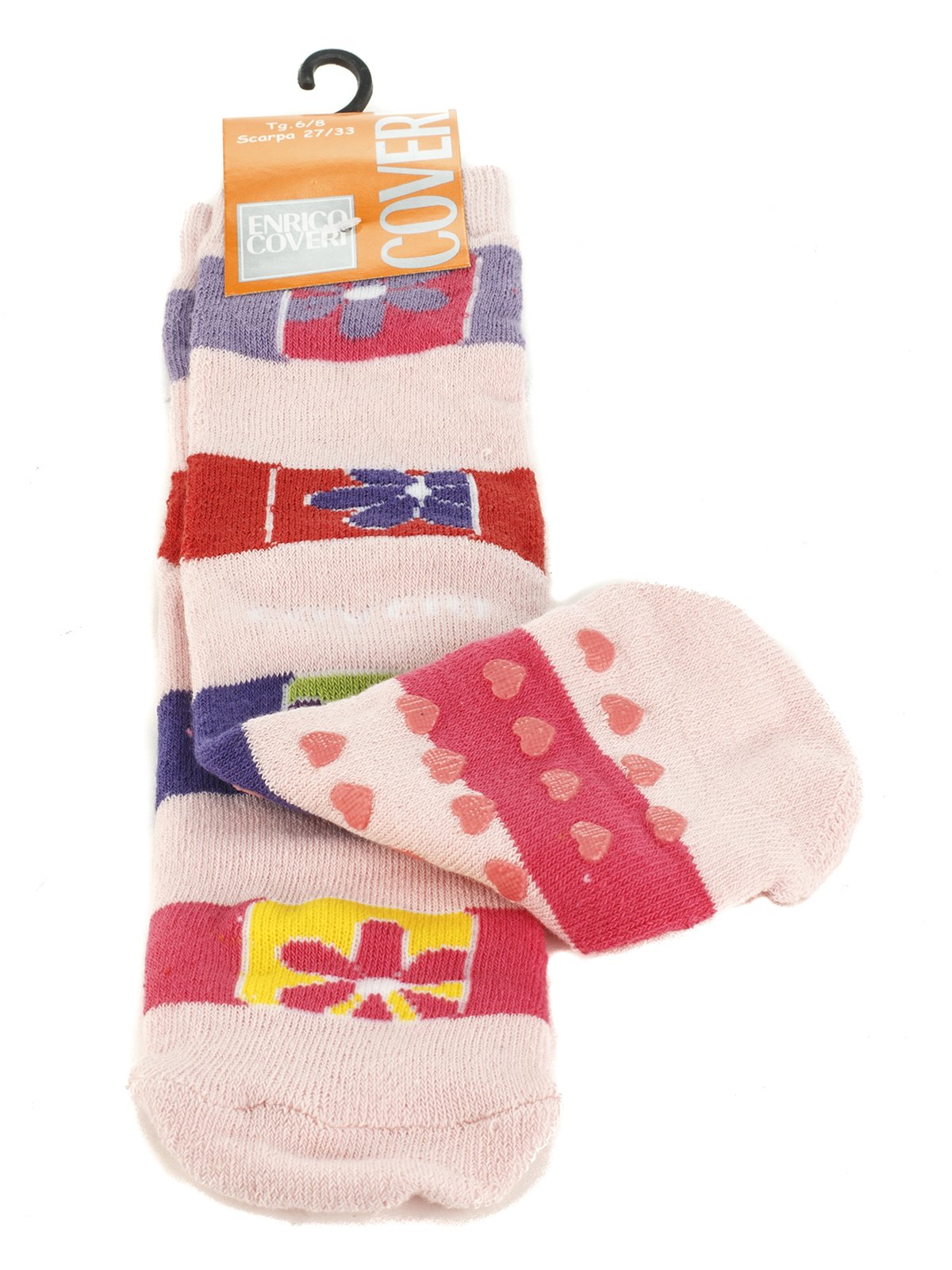 Шкарпетки рожеві з контрастними смужками | 576565