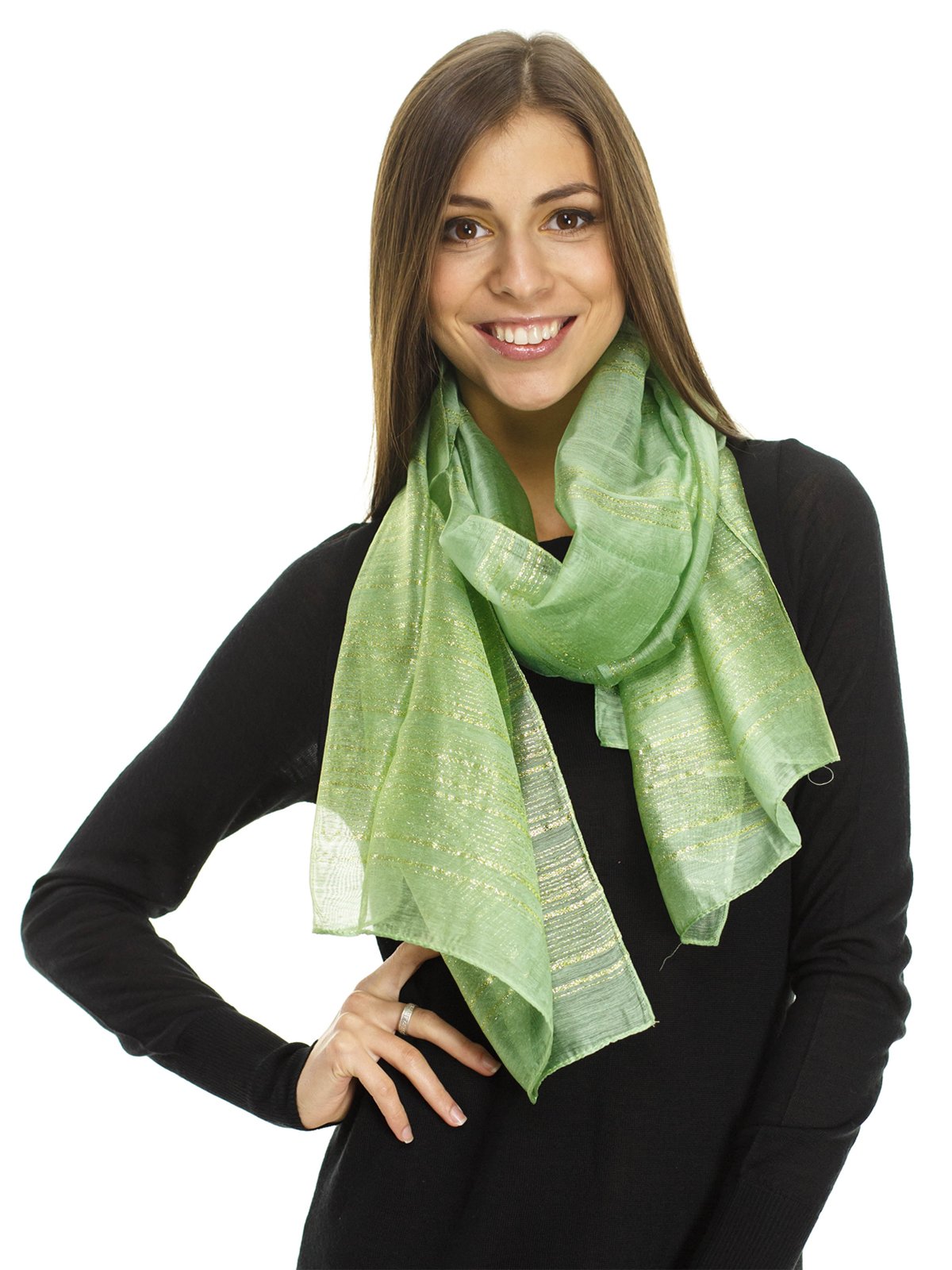 Зеленый шарф сочетание