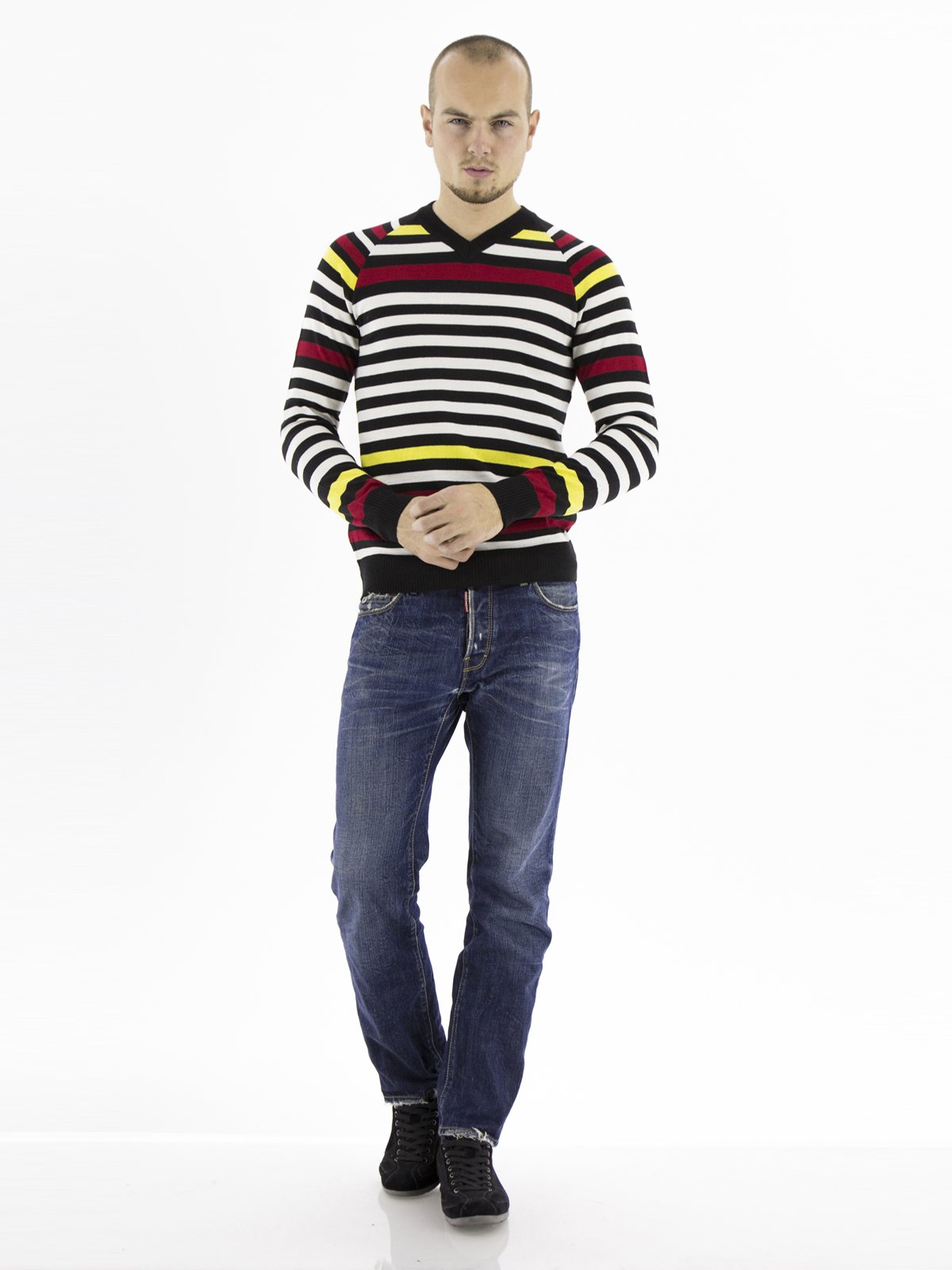Пуловер в цветную полоску | 28776
