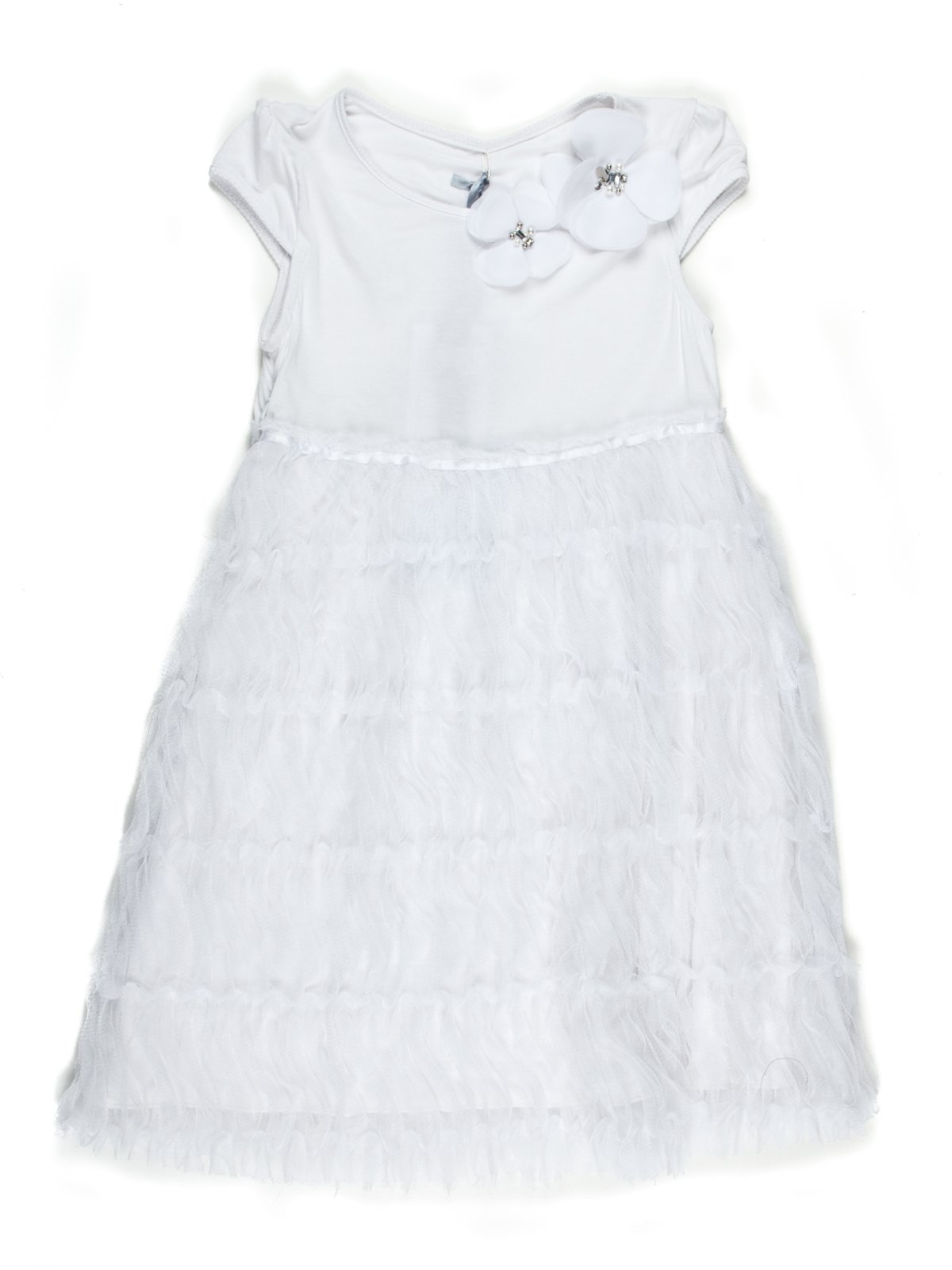 Платье белое комбинированное | 711738