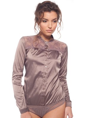 Блуза-боди серо-розовая | 1515969