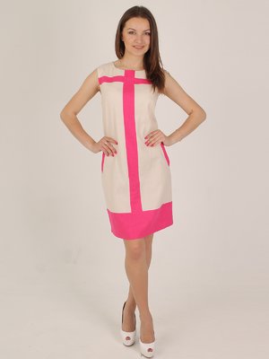 Платье бежево-розовое | 2416755