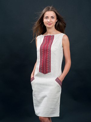 Сукня сіра з вишивкою | 2800814